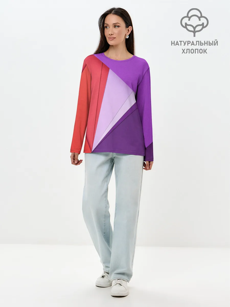 Лонгслив женский. Хлопок / ORIGAMI