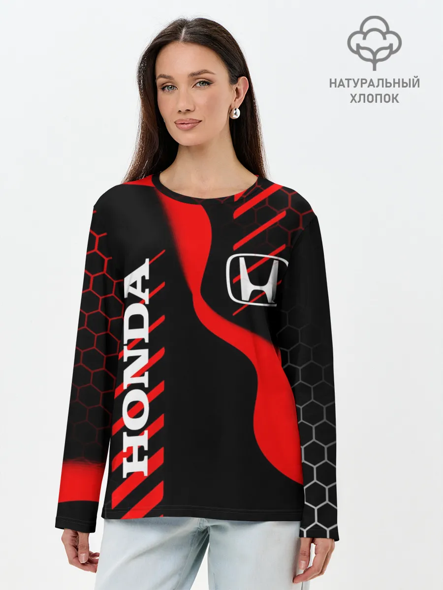 Лонгслив женский. Хлопок / HONDA / ХОНДА / СПОРТ