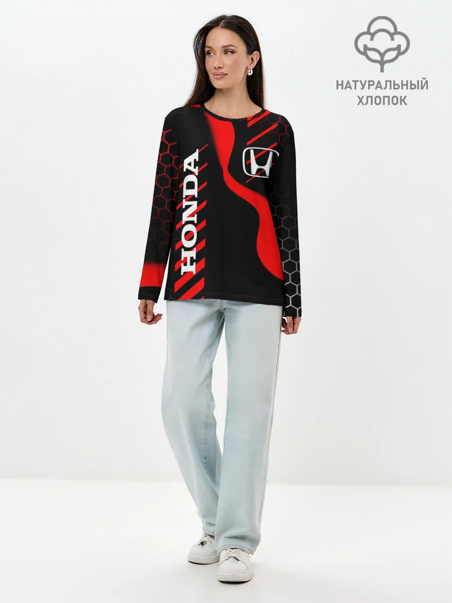 Лонгслив женский. Хлопок / HONDA / ХОНДА / СПОРТ