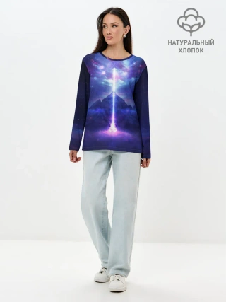 Лонгслив женский. Хлопок / Яркий взрыв в космосе