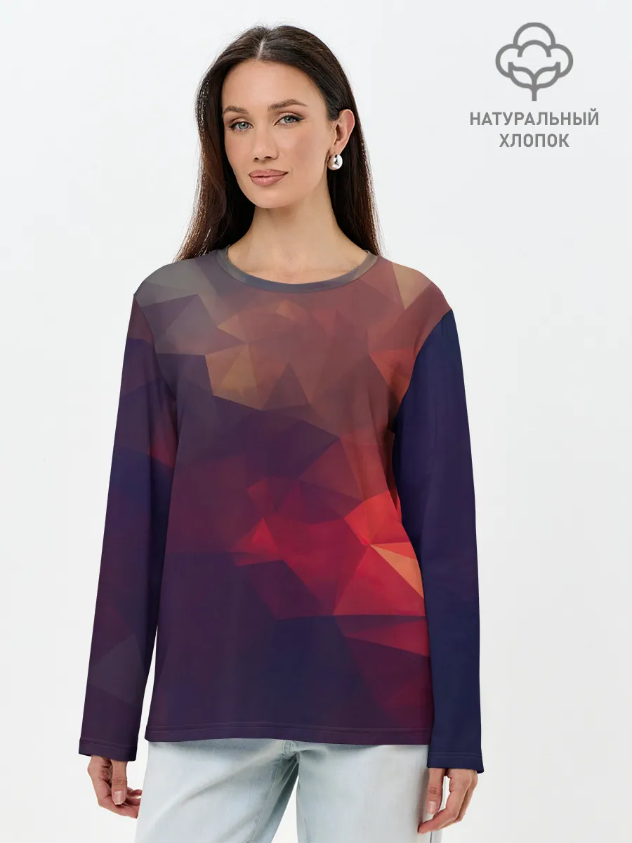 Лонгслив женский. Хлопок / Лавовый вектор