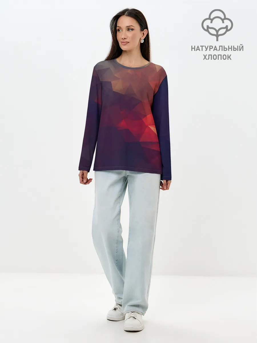 Лонгслив женский. Хлопок / Лавовый вектор
