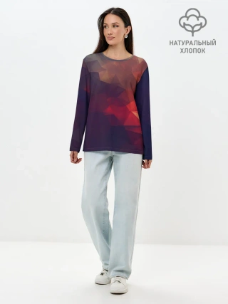 Лонгслив женский. Хлопок / Лавовый вектор
