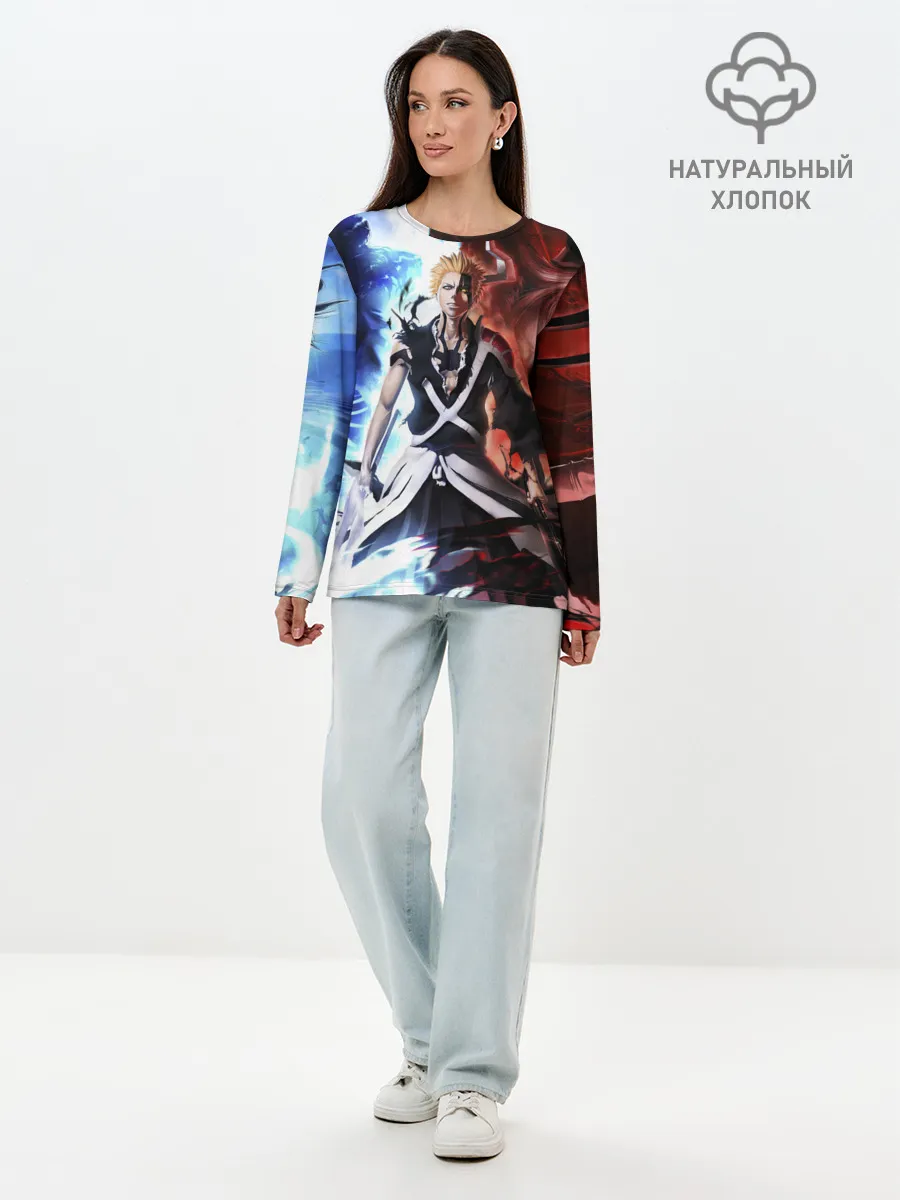 Лонгслив женский. Хлопок / Bleach Ichigo Kurosaki
