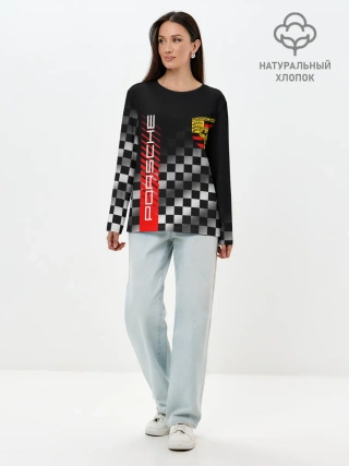 Лонгслив женский. Хлопок / PORSCHE / ПОРШЕ / ФИНИШ