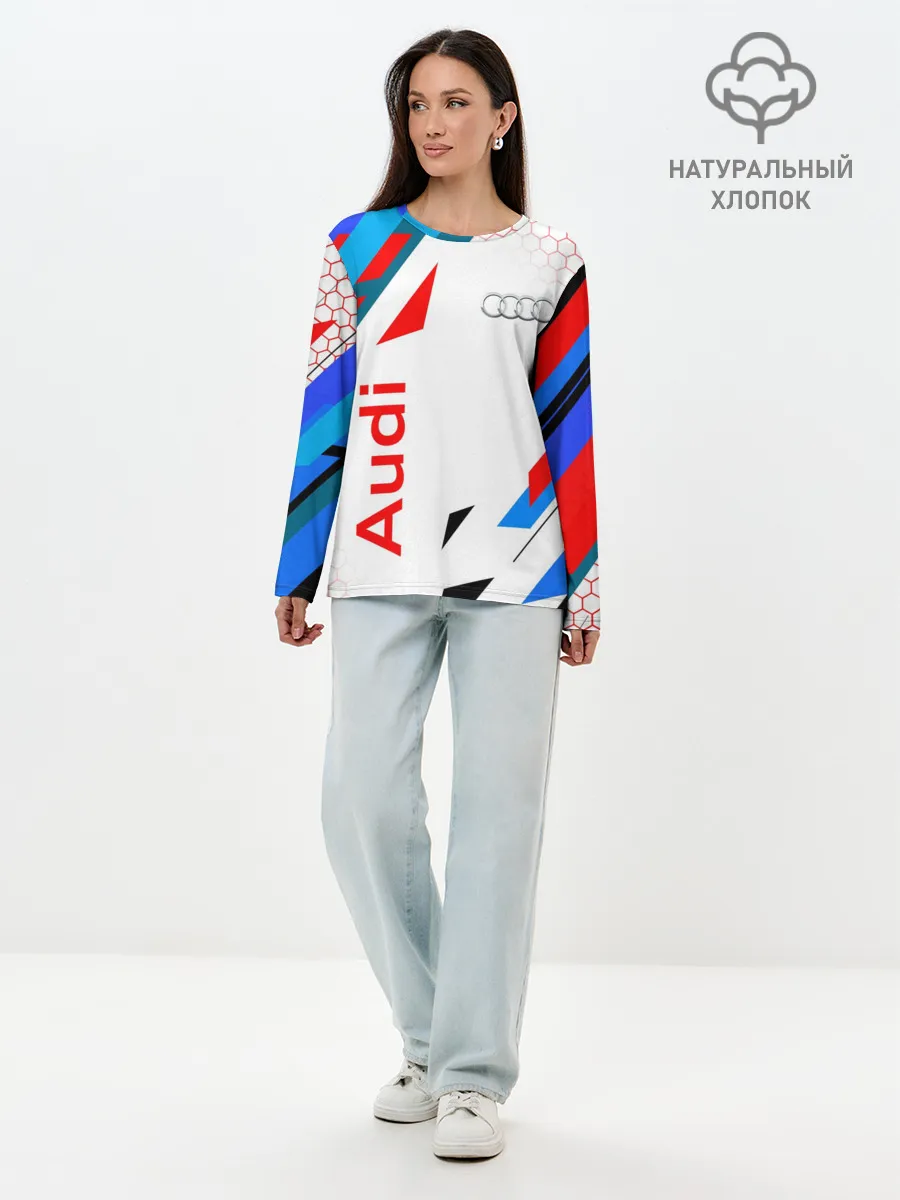 Лонгслив женский. Хлопок / AUDI / АУДИ / SPORT