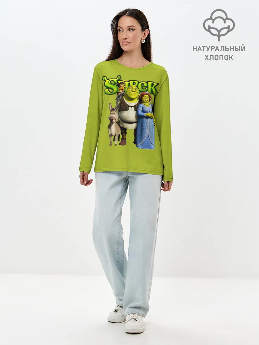 Лонгслив женский. Хлопок / Шрек/Shrek