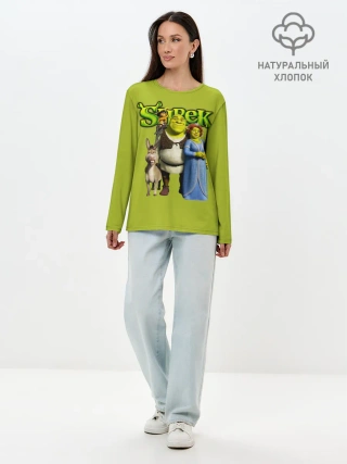 Лонгслив женский. Хлопок / Шрек/Shrek