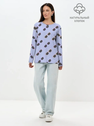 Лонгслив женский. Хлопок / Разноцветные очки