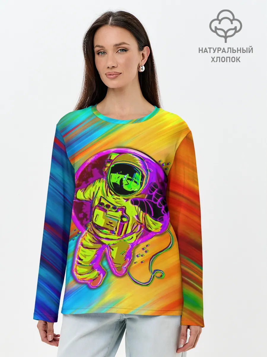 Лонгслив женский. Хлопок / Alone Astranaut