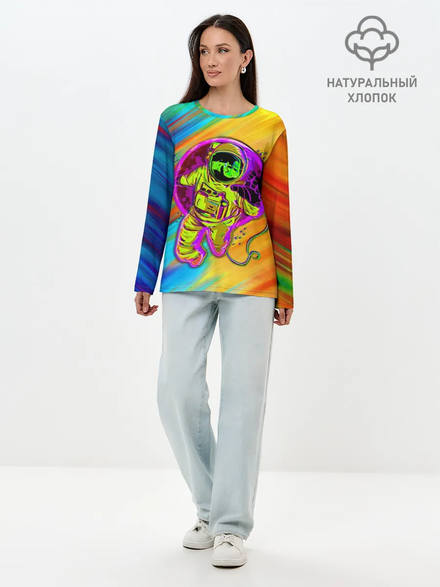 Лонгслив женский. Хлопок / Alone Astranaut