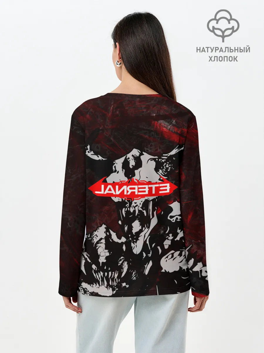 Лонгслив женский. Хлопок / DOOM ETERNAL DEMONS