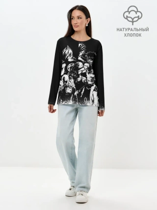 Лонгслив женский. Хлопок / ГЛАВНЫЕ ГЕРОИ АНИМЕ