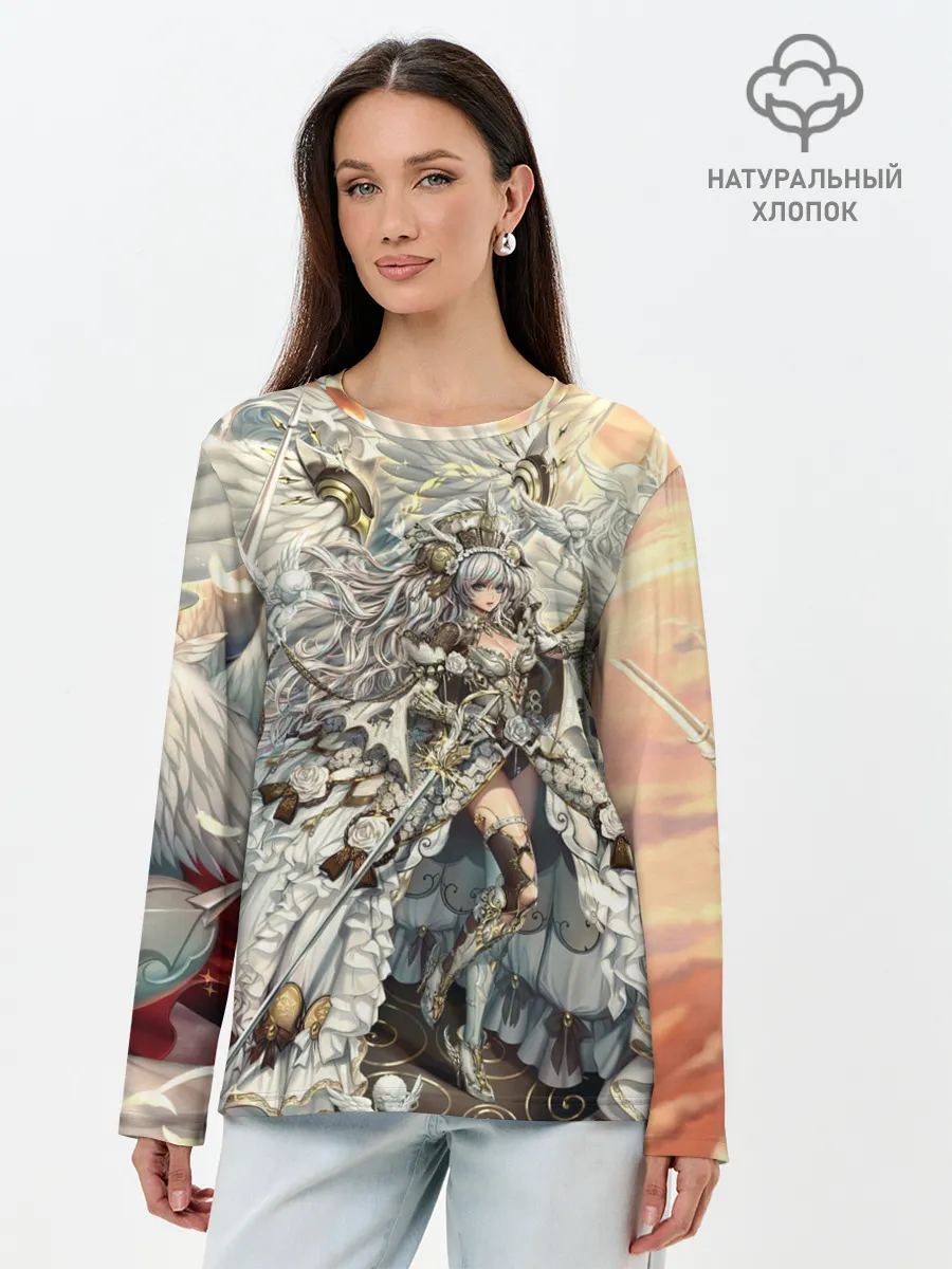 Лонгслив женский. Хлопок / Anime angel