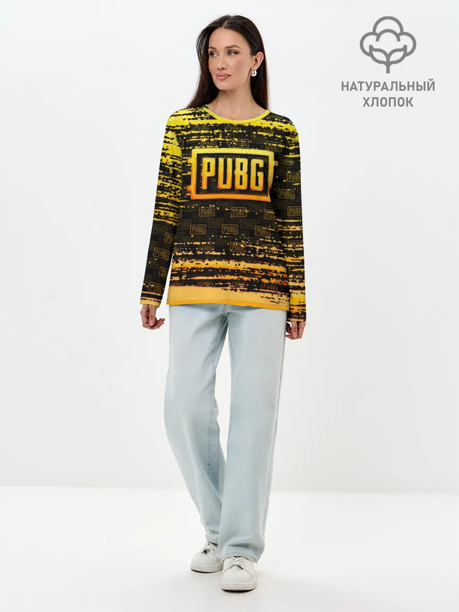 Лонгслив женский. Хлопок / PUBG / ПАБГ