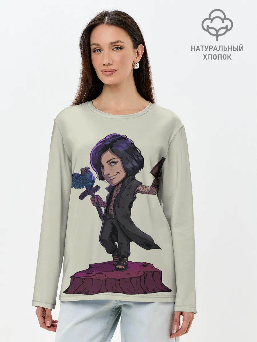 Лонгслив женский. Хлопок / V Big head