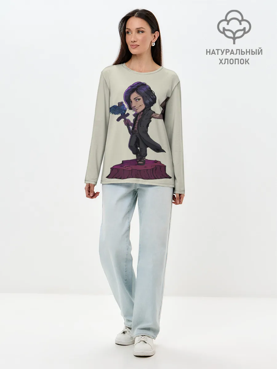 Лонгслив женский. Хлопок / V Big head