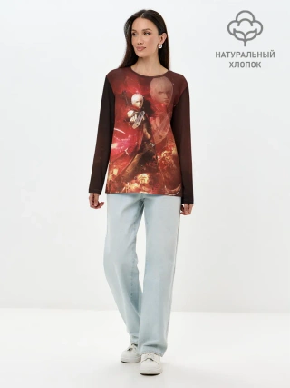 Лонгслив женский. Хлопок / Молодой Данте