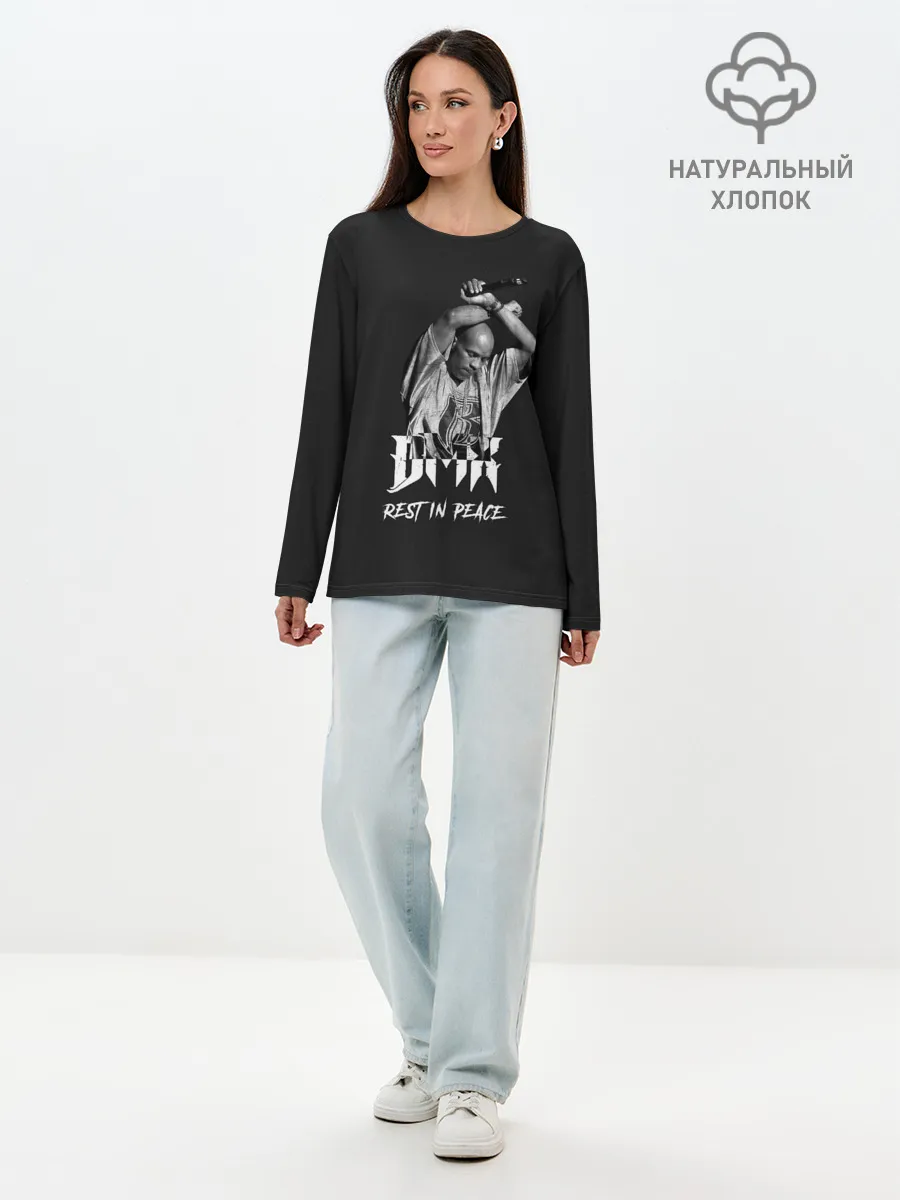 Лонгслив женский. Хлопок / Rest in Peace Legend. DMX