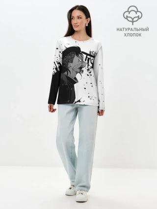 Лонгслив женский. Хлопок / Генья Шинадзугава Kimetsu no Yaiba