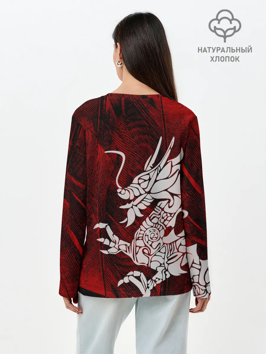 Лонгслив женский. Хлопок / Chinese Dragon