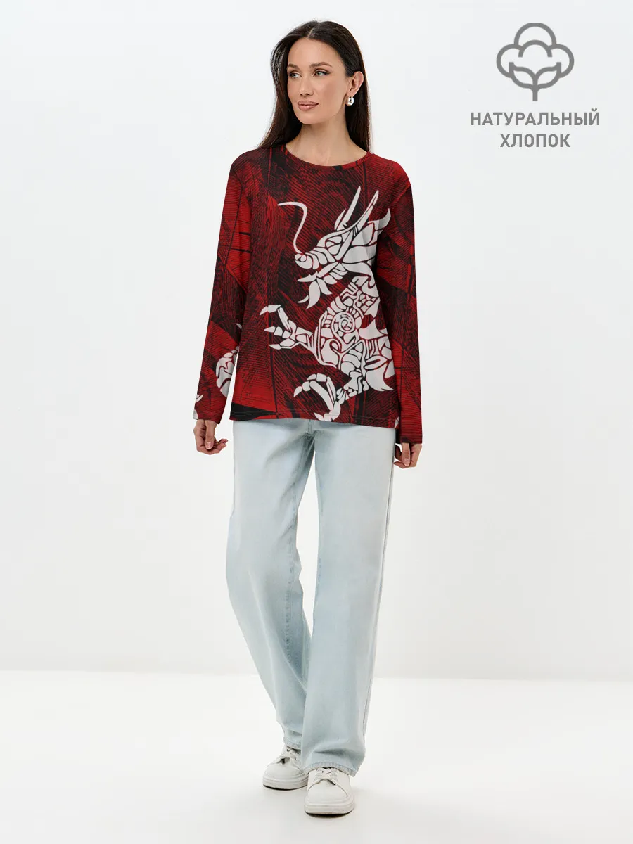 Лонгслив женский. Хлопок / Chinese Dragon