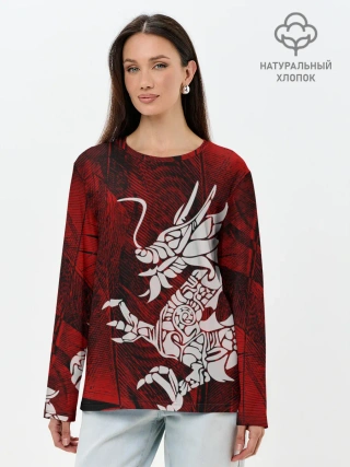 Лонгслив женский. Хлопок / Chinese Dragon
