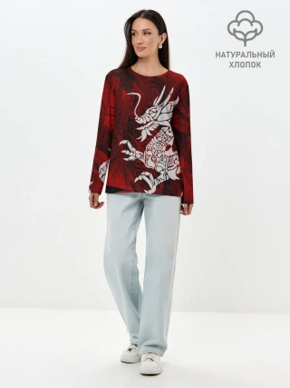 Лонгслив женский. Хлопок / Chinese Dragon