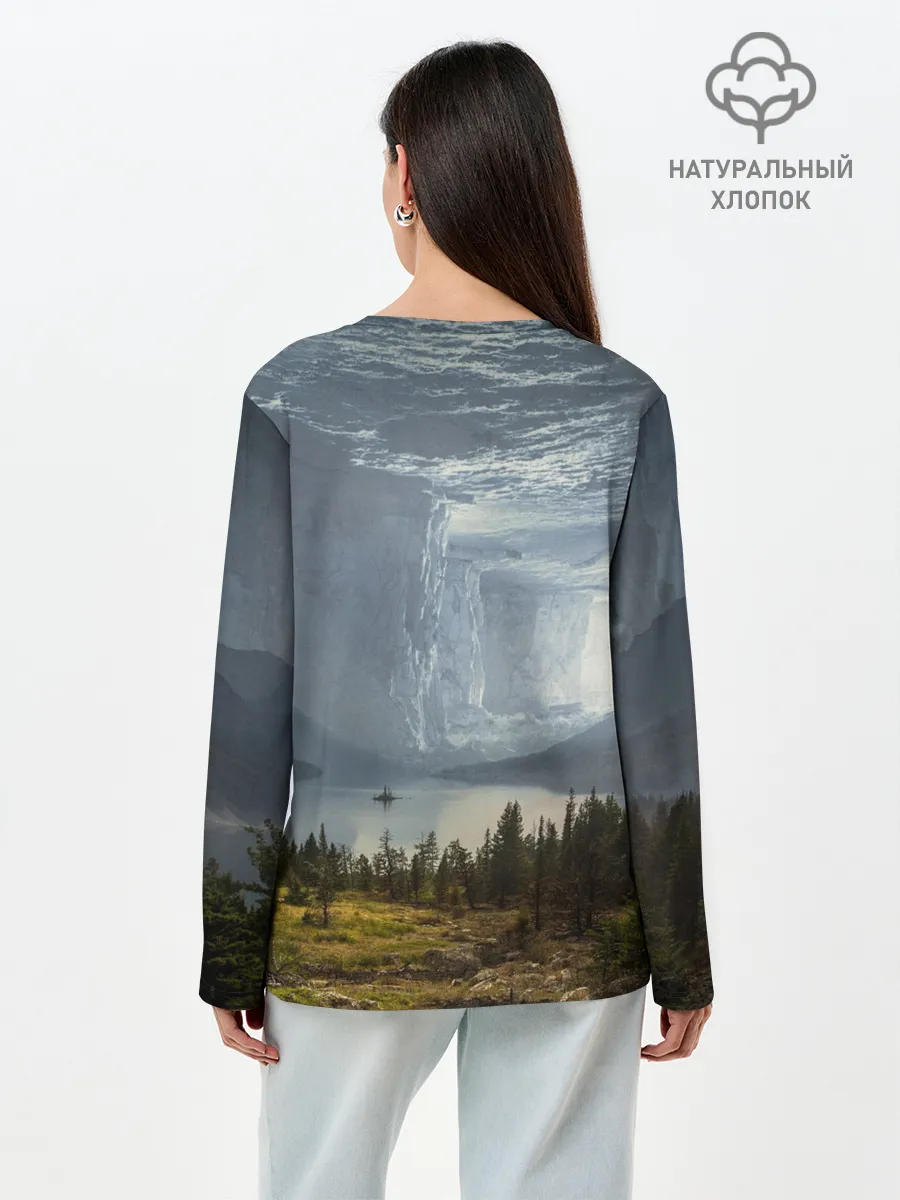 Лонгслив женский. Хлопок / Фантастический пейзаж