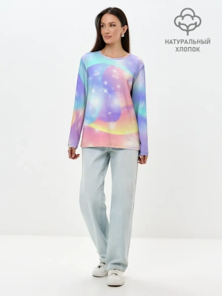 Лонгслив женский. Хлопок / Волшебные тропы