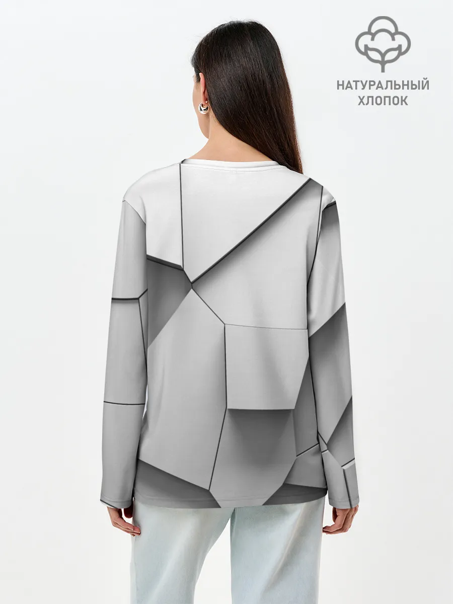 Лонгслив женский. Хлопок / Слом плитки