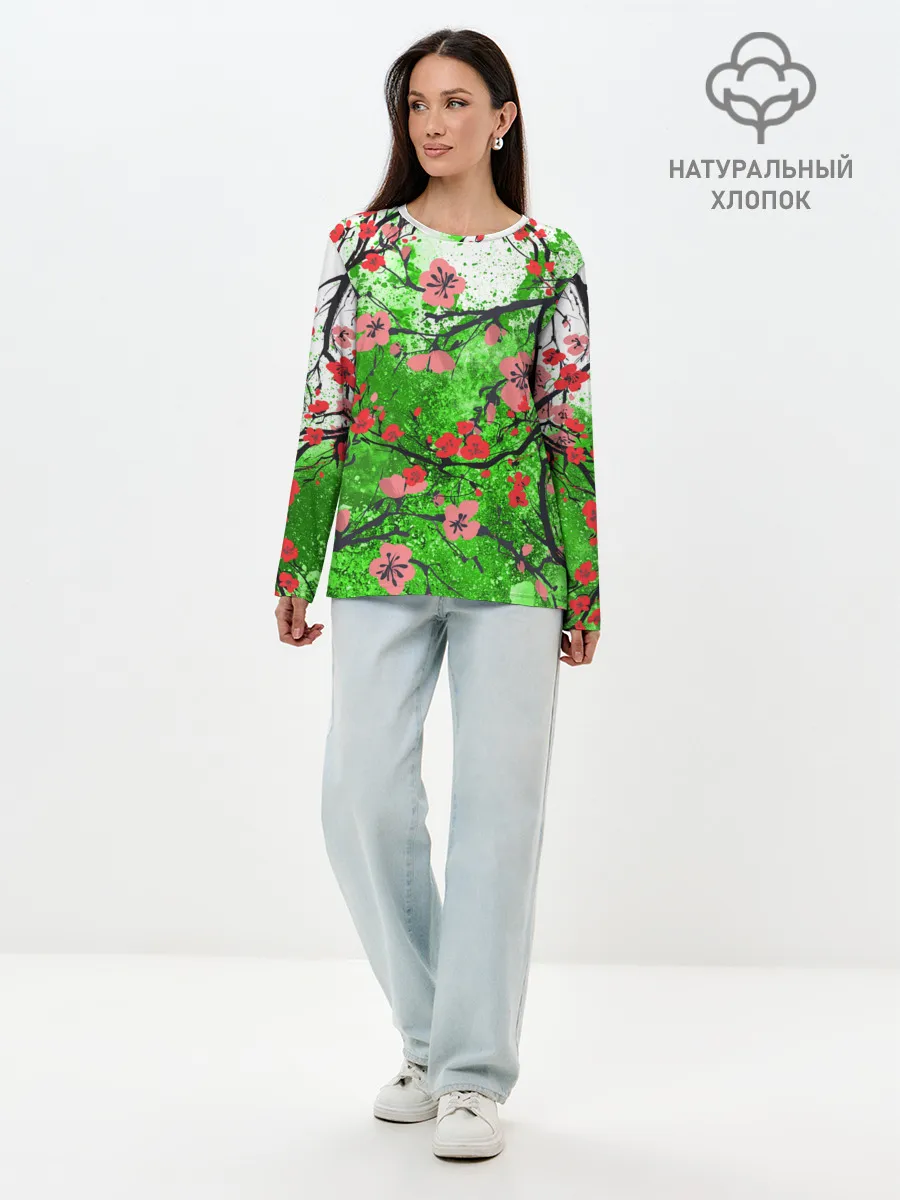 Лонгслив женский. Хлопок / Сакура | Sakura