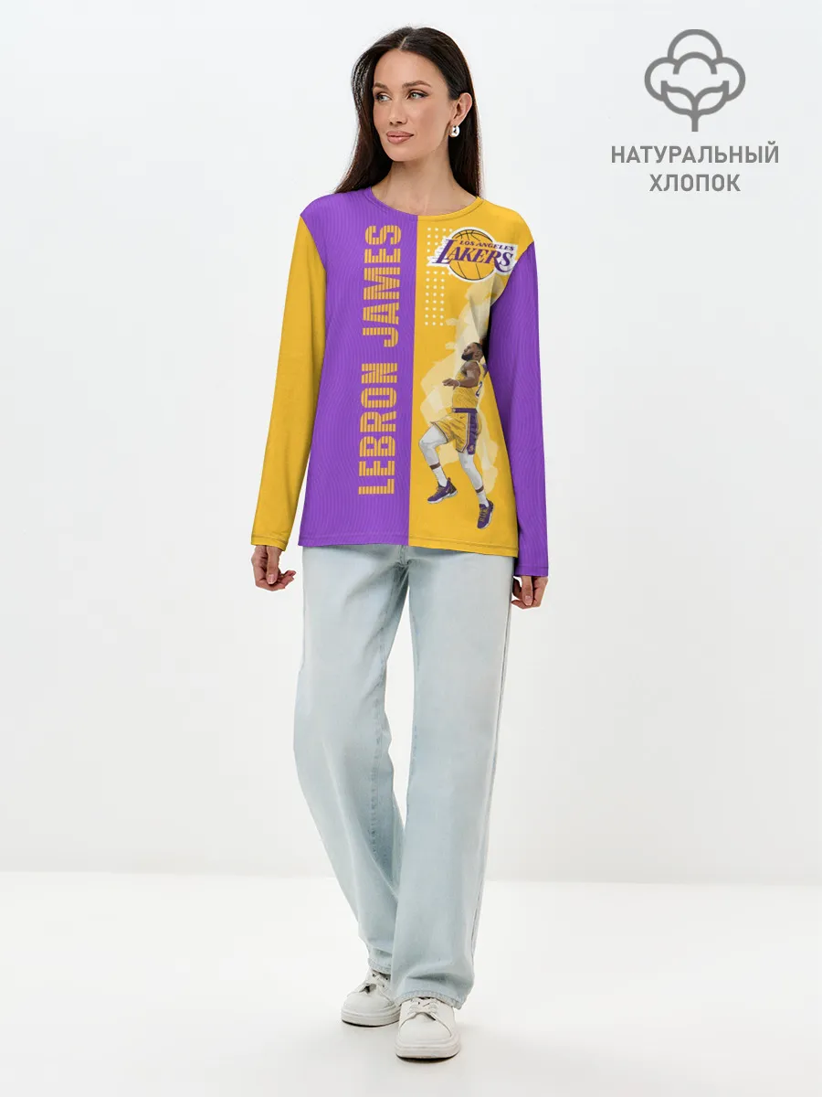 Лонгслив женский. Хлопок / Леброн NBA