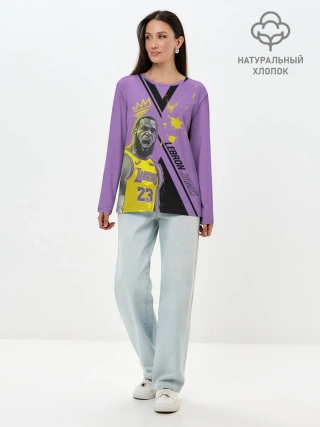 Лонгслив женский. Хлопок / леброн джеймс