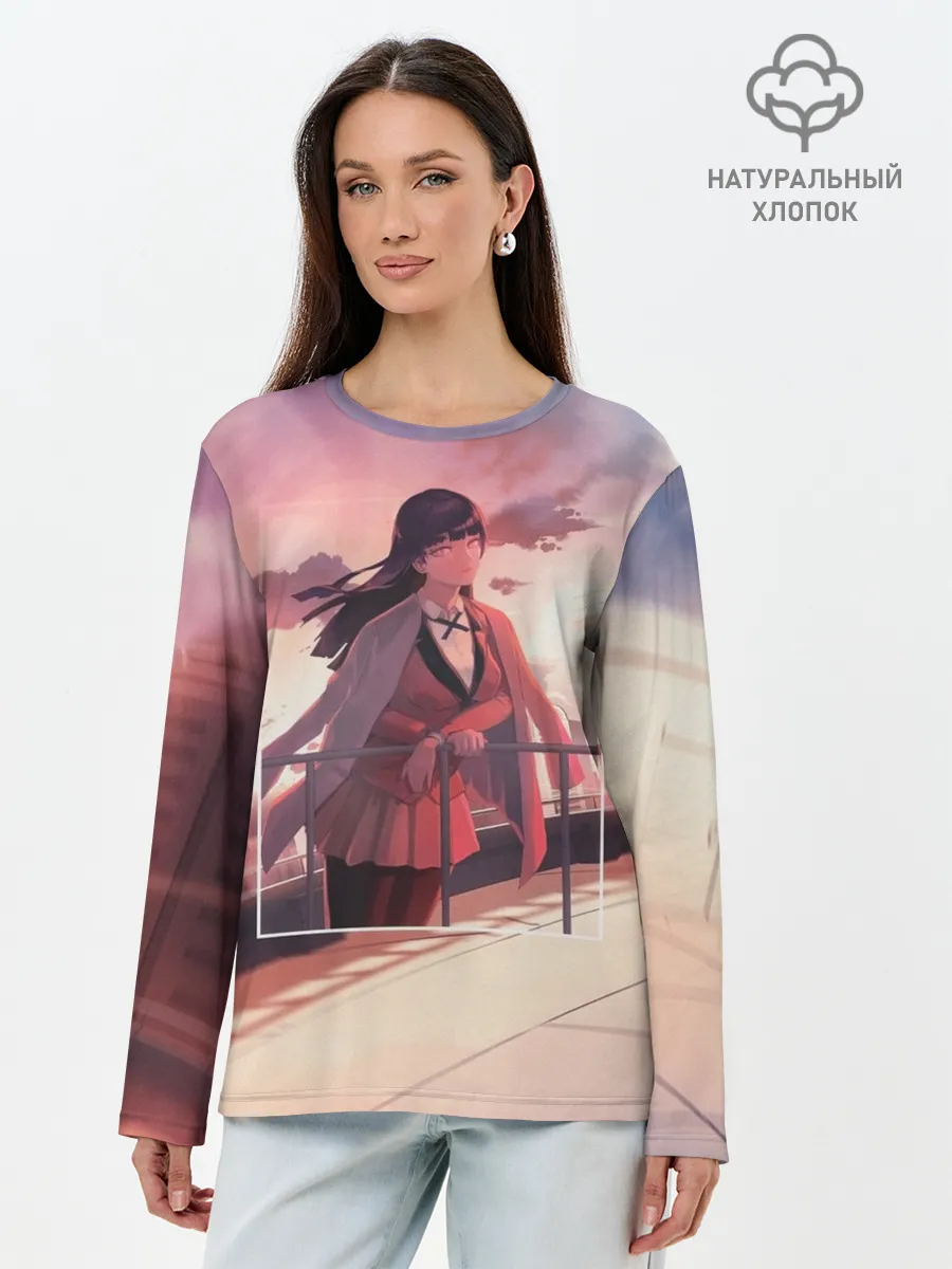 Лонгслив женский. Хлопок / Kakegurui Yumeko Jabami art