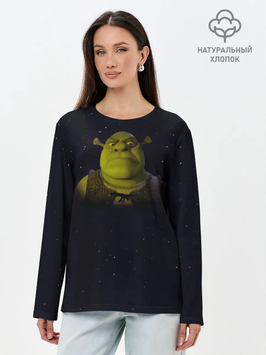Лонгслив женский. Хлопок / Злой Шрек