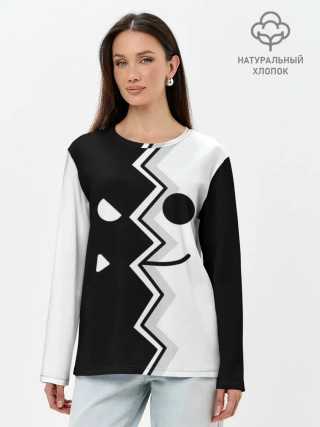 Лонгслив женский. Хлопок / Geometry Dash