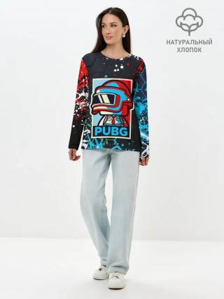 Лонгслив женский. Хлопок / PUBG / ПАБГ / ПОРТРЕТ