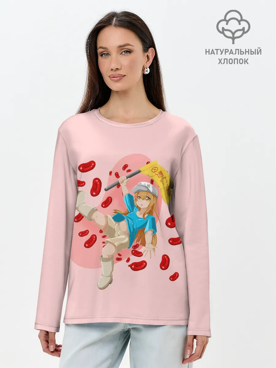 Лонгслив женский. Хлопок / Platelets