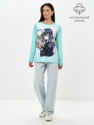 Лонгслив женский. Хлопок / Иноске Хашибира Kimetsu no Yaiba