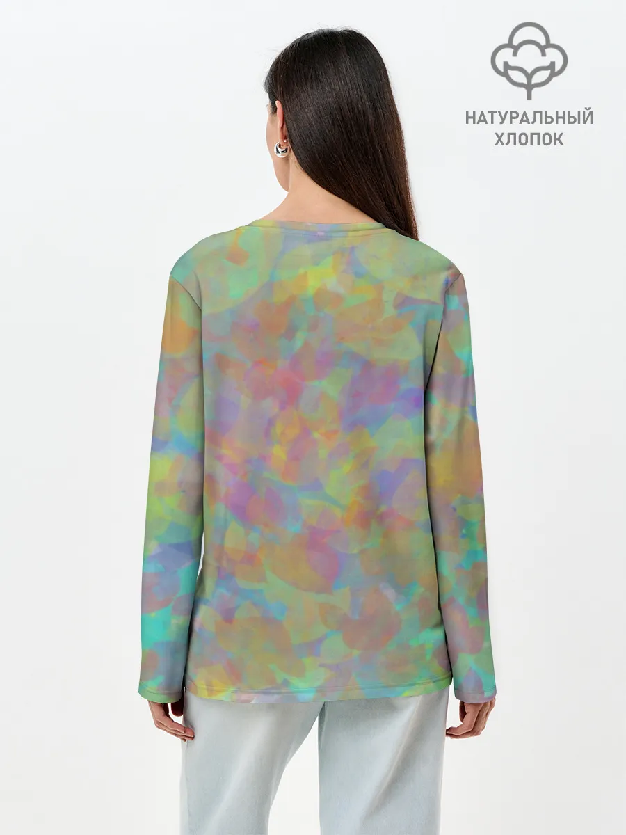 Лонгслив женский. Хлопок / Цветные лепестки