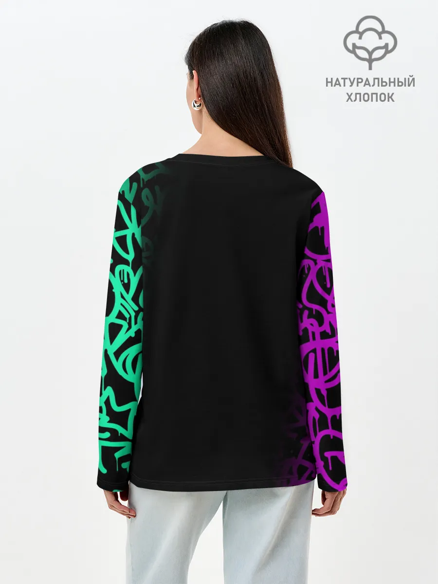 Лонгслив женский. Хлопок / PUBG NEW STATE / ПАБГ НЕОН