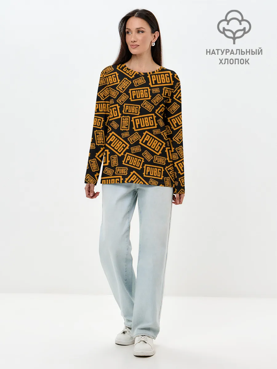 Лонгслив женский. Хлопок / PUBG / ПАБГ / УЗОР