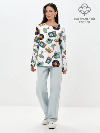 Лонгслив женский. Хлопок / Стиль 80х