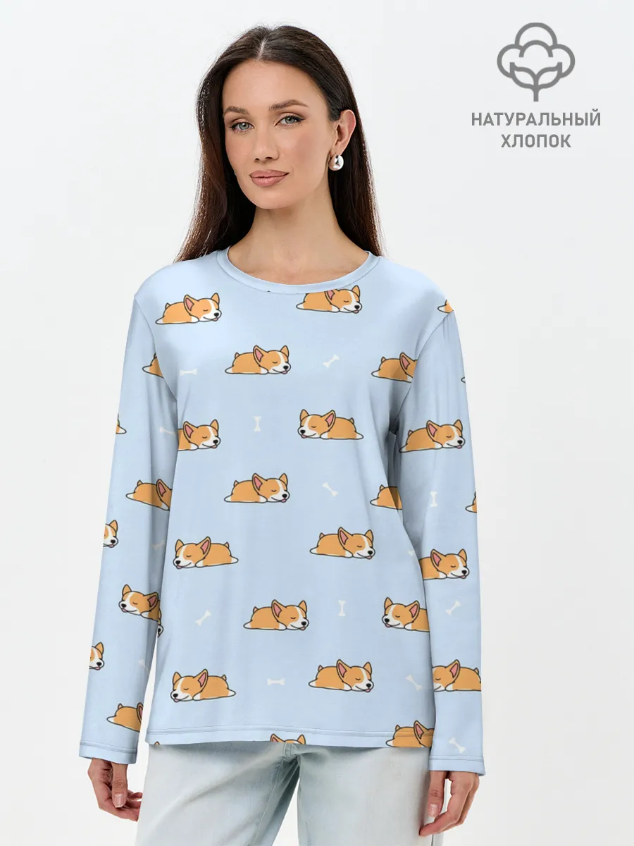 Лонгслив женский. Хлопок / Корги