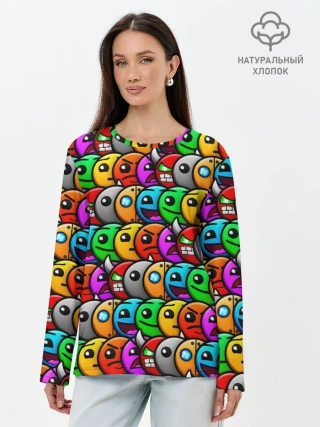 Лонгслив женский. Хлопок / GEOMETRY DASH