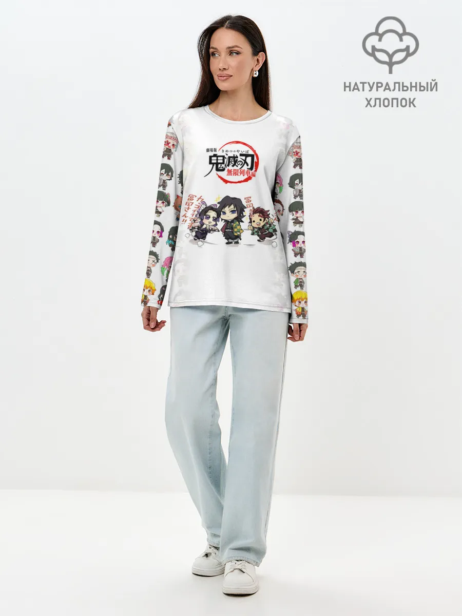 Лонгслив женский. Хлопок / ПЕРСОНАЖИ Kimetsu no Yaiba