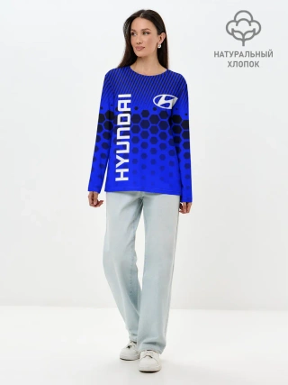 Лонгслив женский. Хлопок / HYUNDAI / ХЕНДАЙ / BLUE STYLE