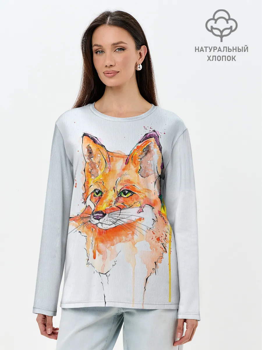 Лонгслив женский. Хлопок / Лисёнок