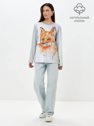 Лонгслив женский. Хлопок / Лисёнок
